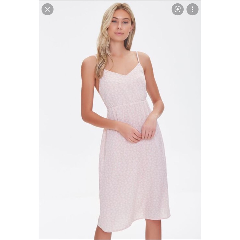 Leaf print tie back midi dress NWT!!